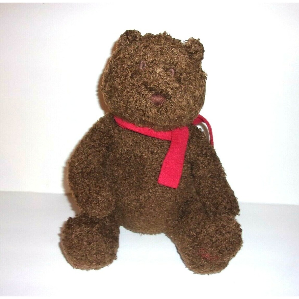 Gap Brannan Brown Teddy Bear Red Scarf Plush Sewn Eyes Holiday 2007 11"